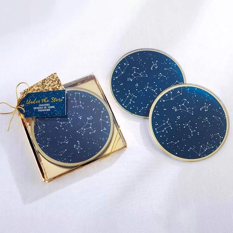Kate Aspen Under the Stars Coaster Set, Navy/Gold/White - Image 4